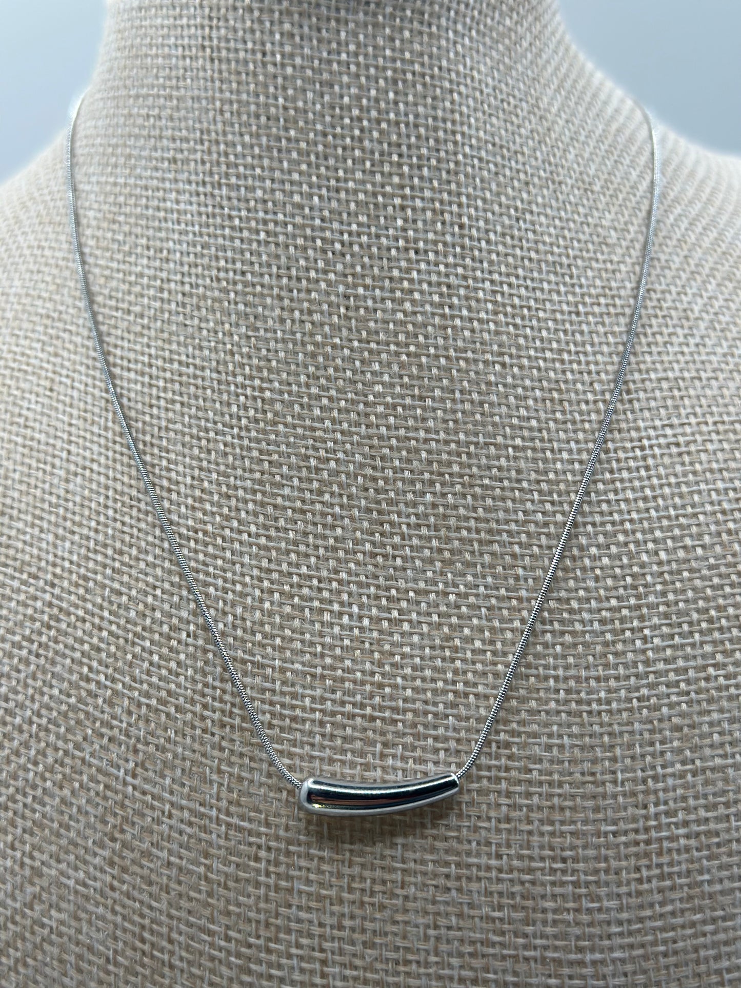 Minimalist Stainless Steel Bar Necklace - 16"+2" Gold Chain