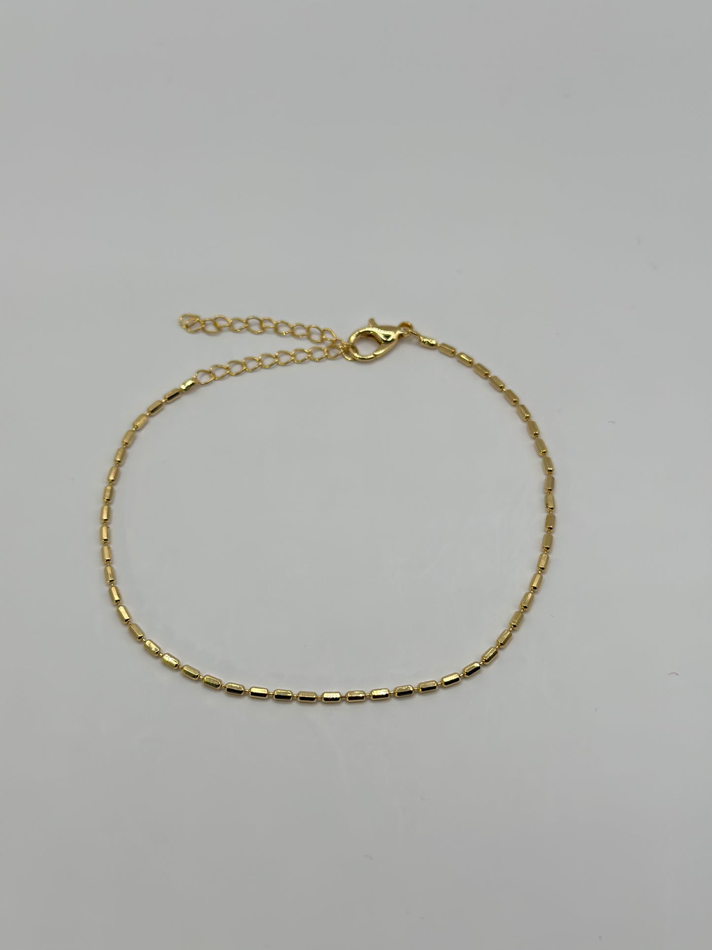 18K Gold Dipped Box-Link Chain Bracelet (Adjustable)
