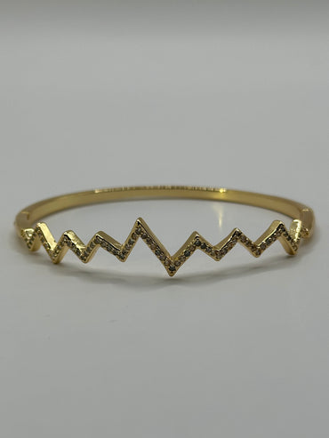 18K Gold Filled Zigzag Bangle Bracelet