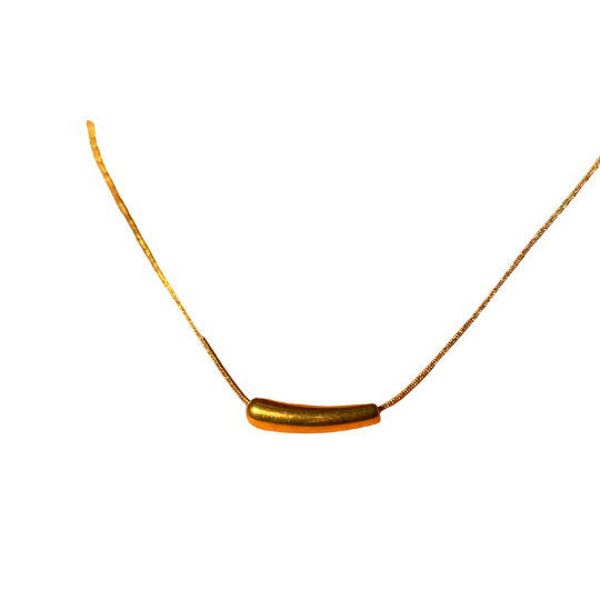 Minimalist Stainless Steel Bar Necklace - 16"+2" Gold Chain