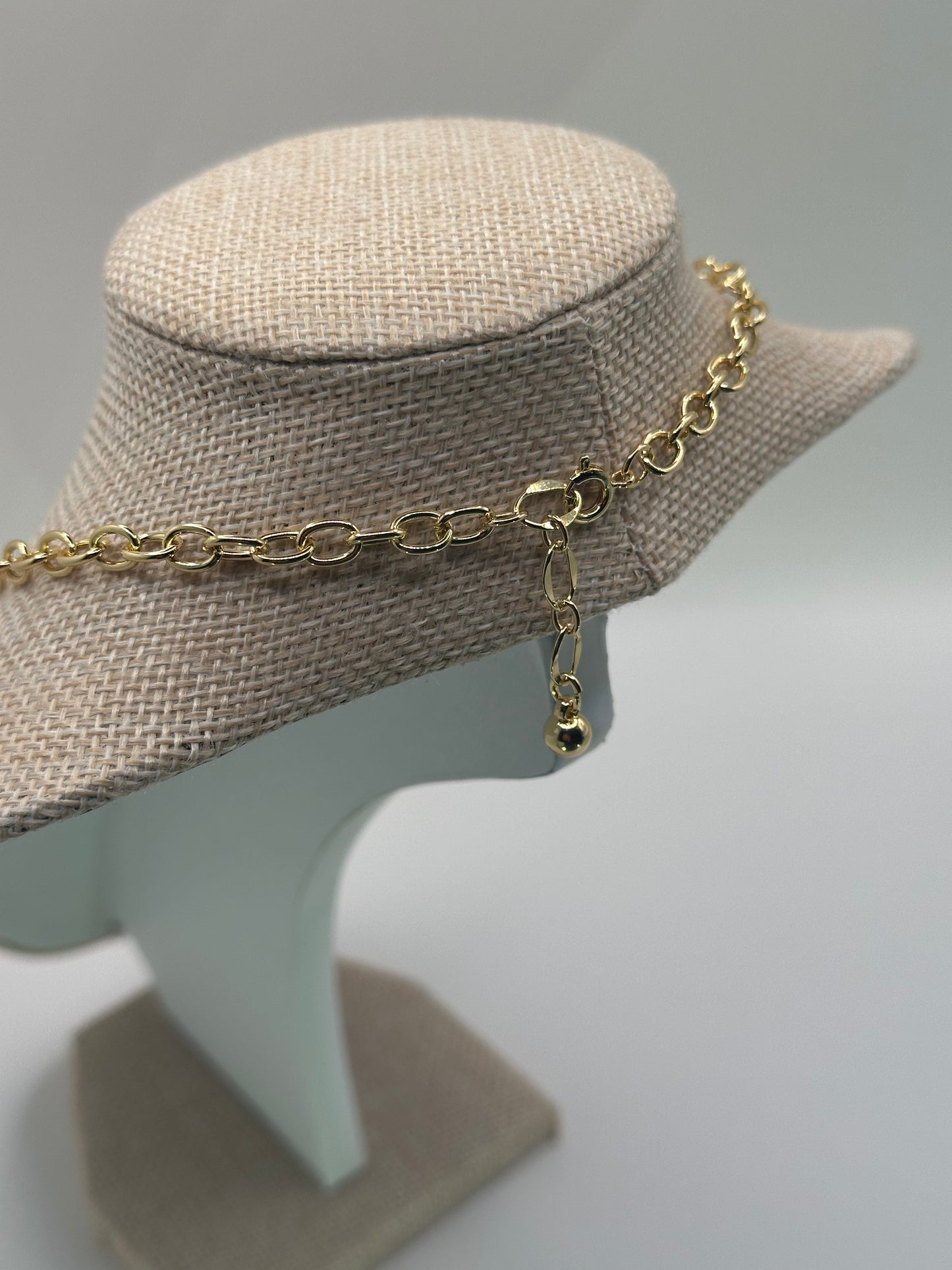 Gold-Tone Chain Necklace with Heart Pendant and T-Bar Clasp | 18K Gold-Dipped Jewelry