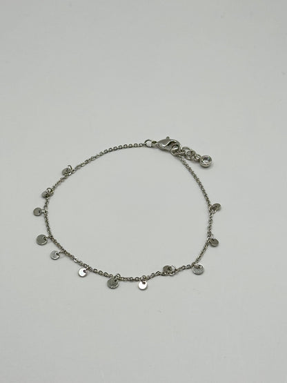 Dainty Disc Charm Bracelet | 18K Gold Dipped or White Gold Dipped