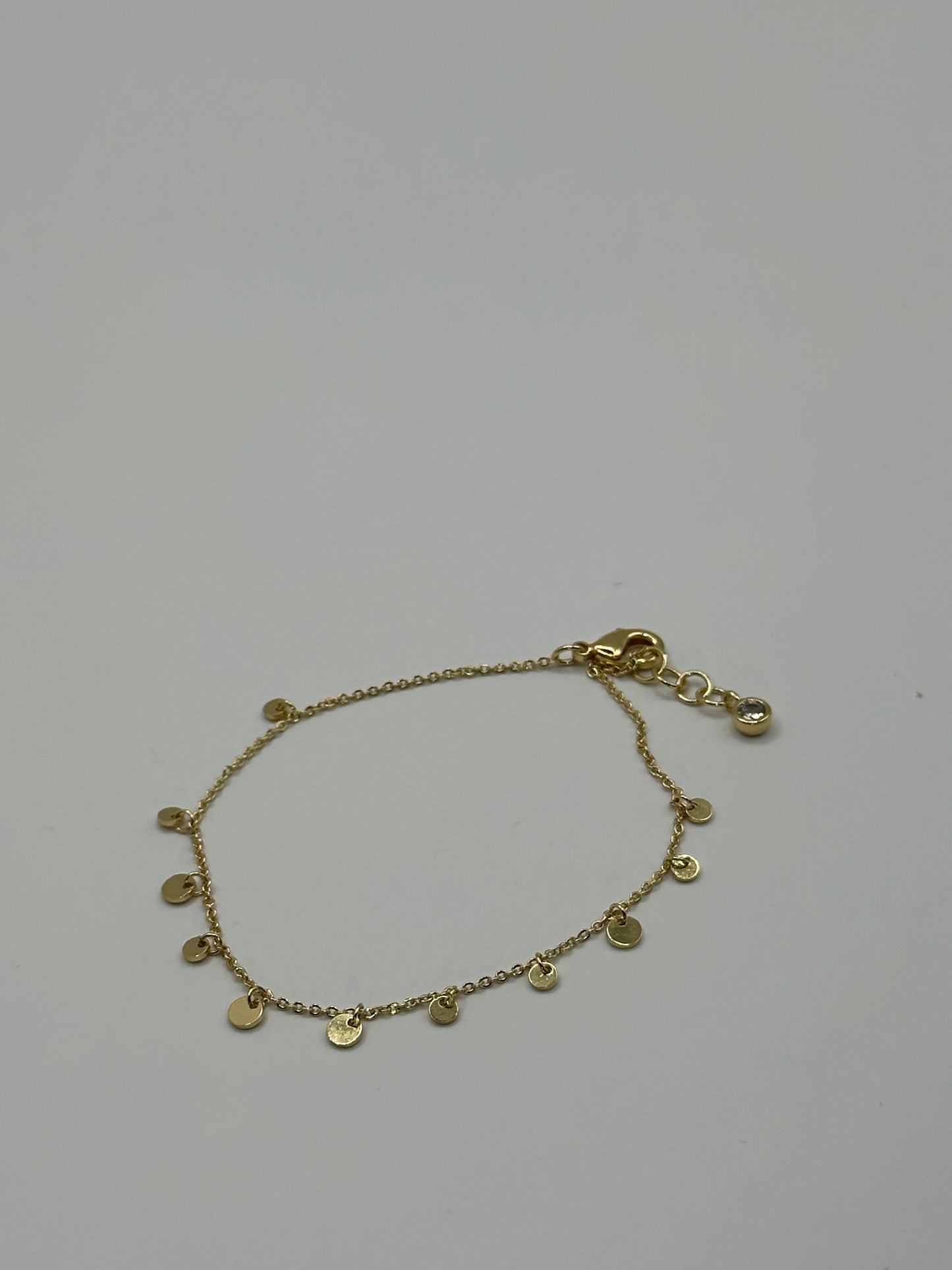 Dainty Disc Charm Bracelet | 18K Gold Dipped or White Gold Dipped
