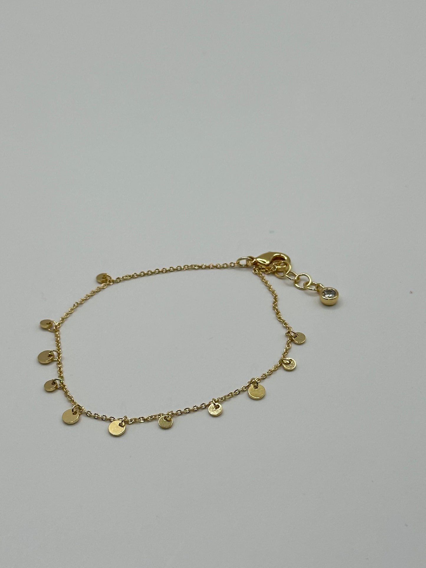 Dainty Disc Charm Bracelet | 18K Gold Dipped or White Gold Dipped