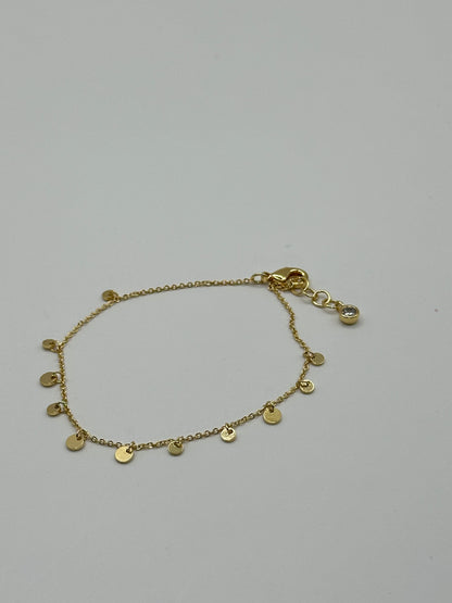 Dainty Disc Charm Bracelet | 18K Gold Dipped or White Gold Dipped
