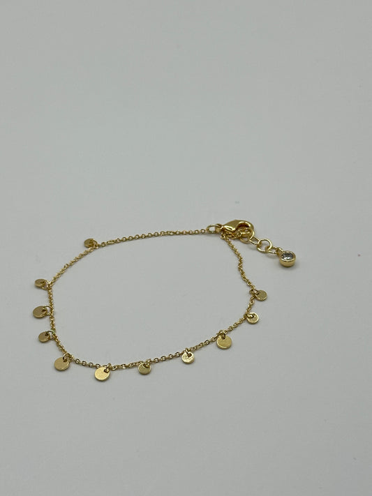 Dainty Disc Charm Bracelet | 18K Gold Dipped or White Gold Dipped