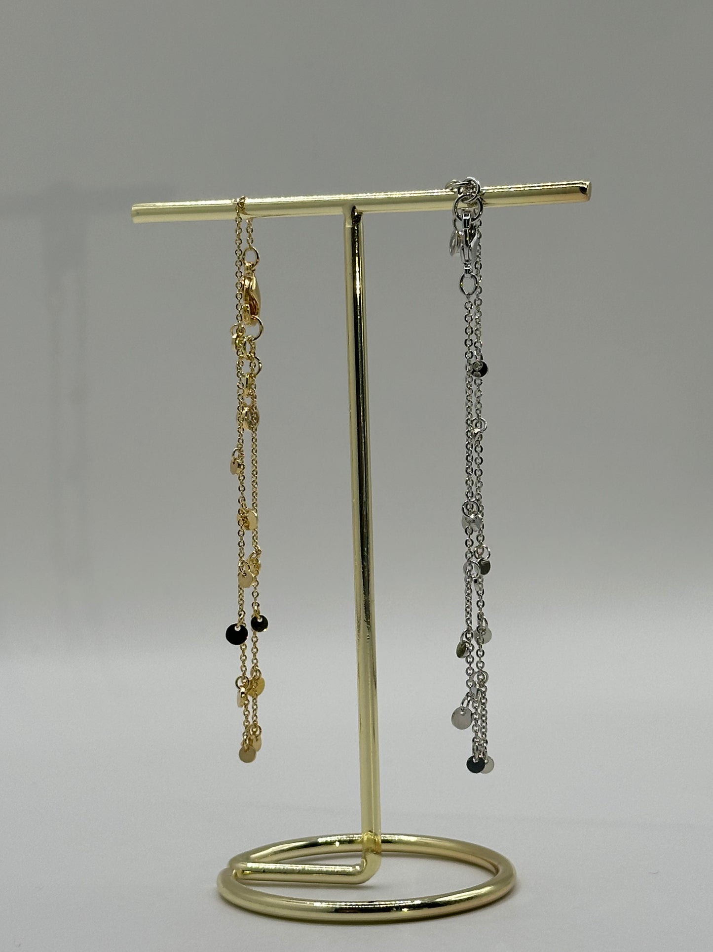 Dainty Disc Charm Bracelet | 18K Gold Dipped or White Gold Dipped