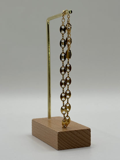 Gold Oval Link Bracelet | Stainless Steel Minimal Chain Jewelry