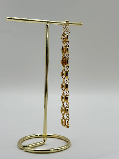 Gold Oval Link Bracelet | Stainless Steel Minimal Chain Jewelry