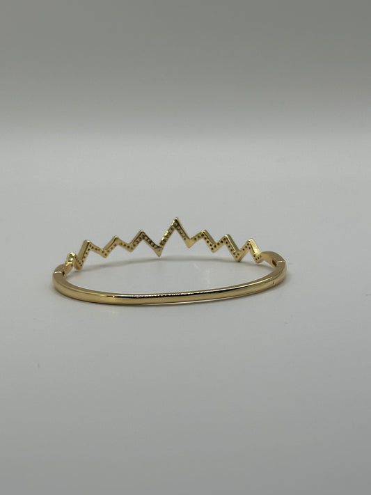 18K Gold Filled Zigzag Bangle Bracelet