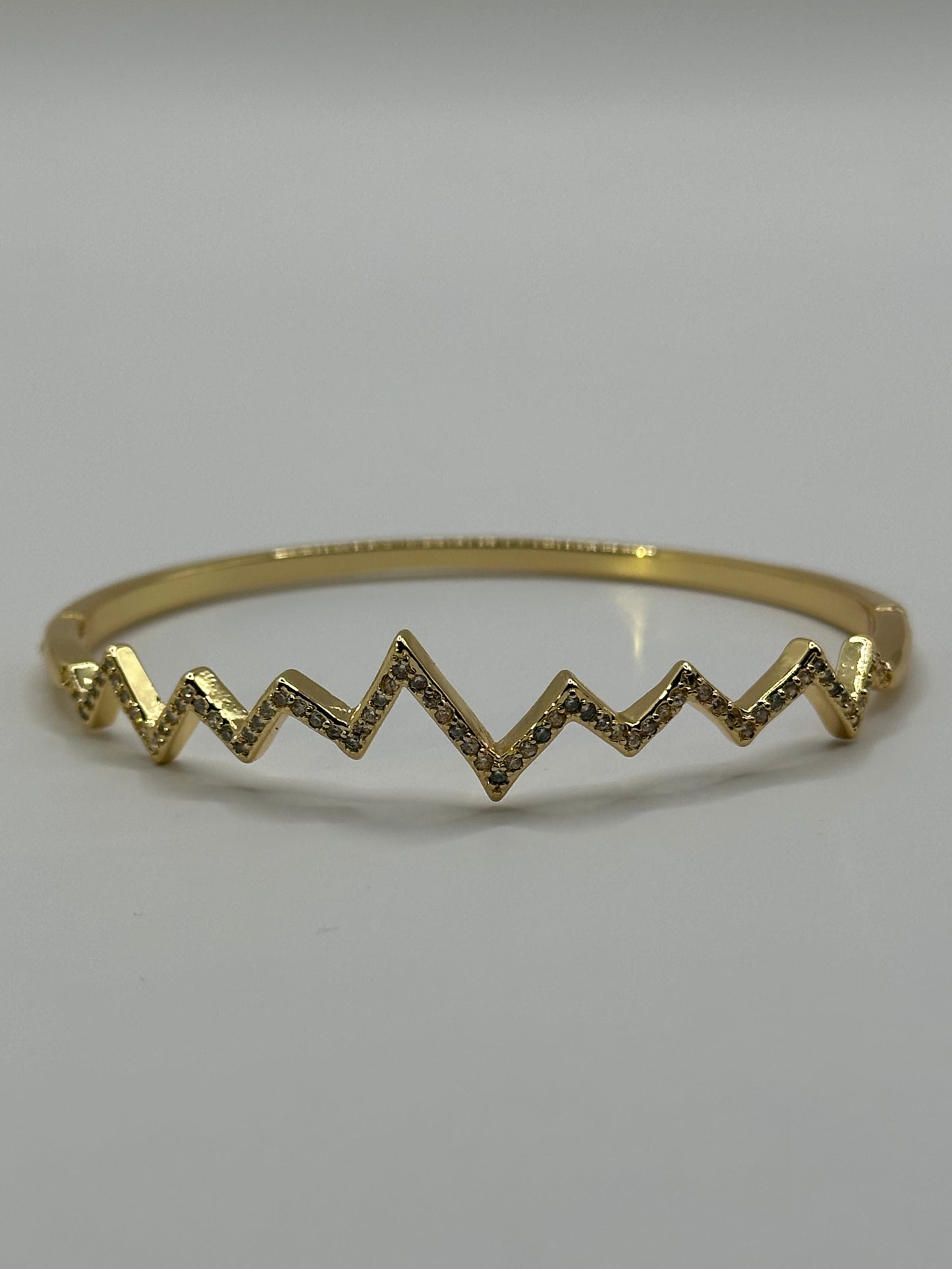 18K Gold Filled Zigzag Bangle Bracelet