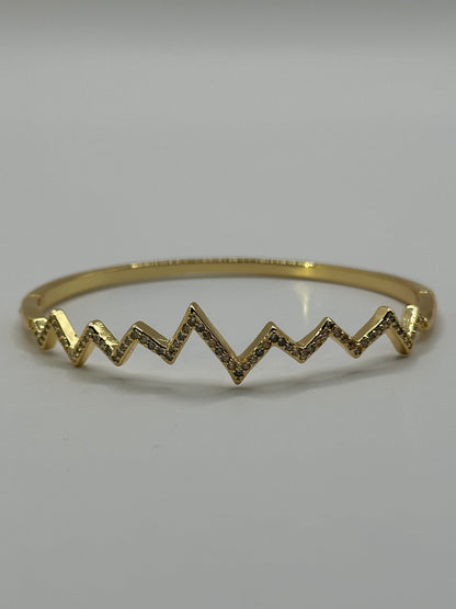18K Gold Filled Zigzag Bangle Bracelet