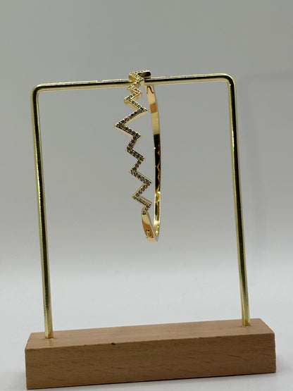 18K Gold Filled Zigzag Bangle Bracelet